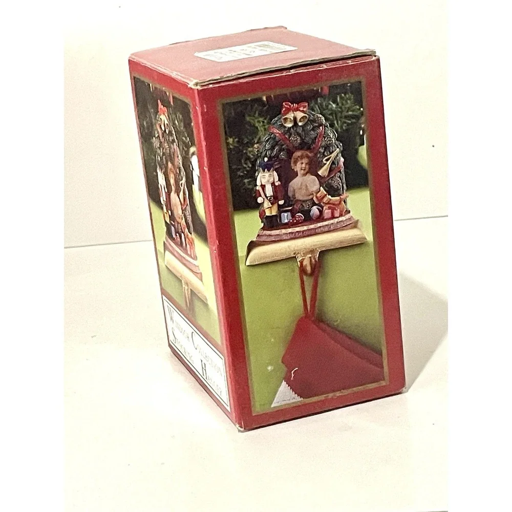 Vintage Cast Iron & Resin Windsor Collections Hand Painted Santa Stocking Hanger